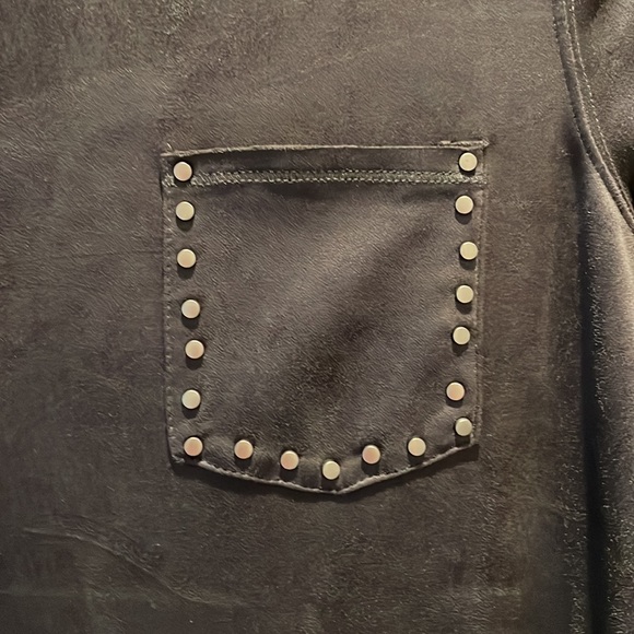 Short sleeve faux suede Tee Dress - Picture 3 of 5